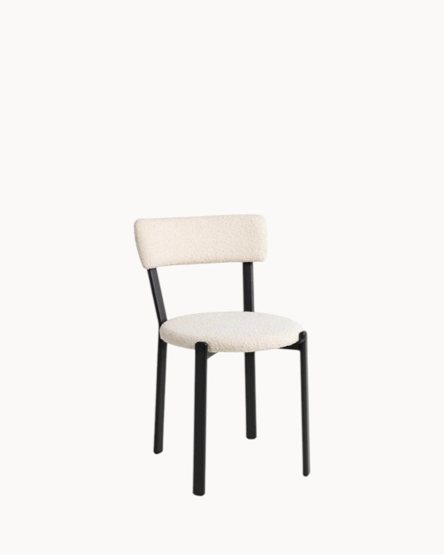 Obu Comfort Dining Chair – Bouclé Upholstery with Metal Frame, Dimensions: 81 x 47 x 52 cm