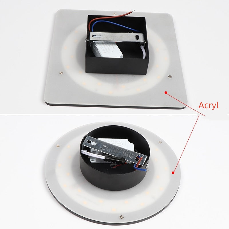 Modern LED Outdoor Wall Light - White/Black Metal for Garden
