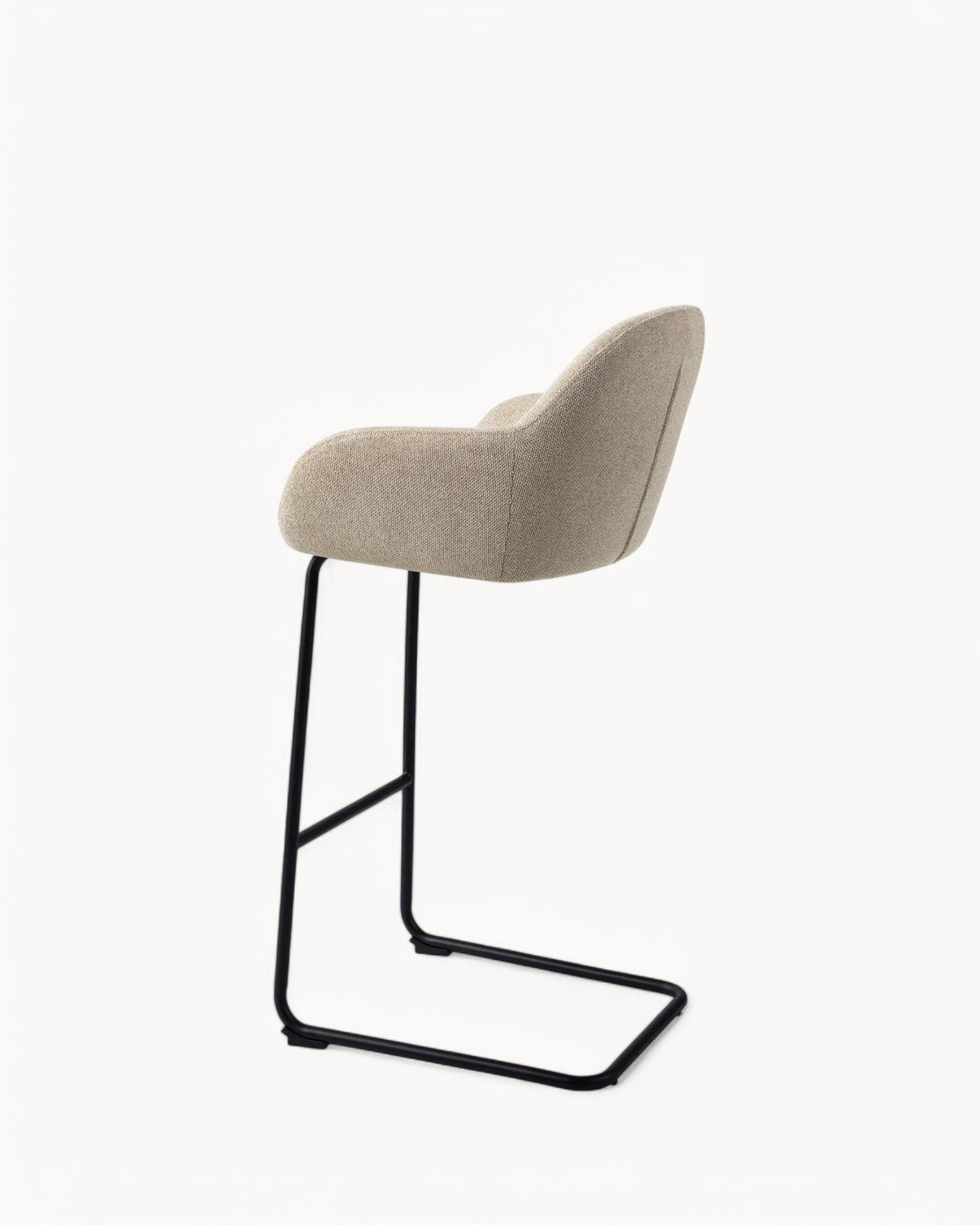 Kushi Bar Stool – Metal Frame with Polyester Upholstery, 76.5 cm Seat Height
