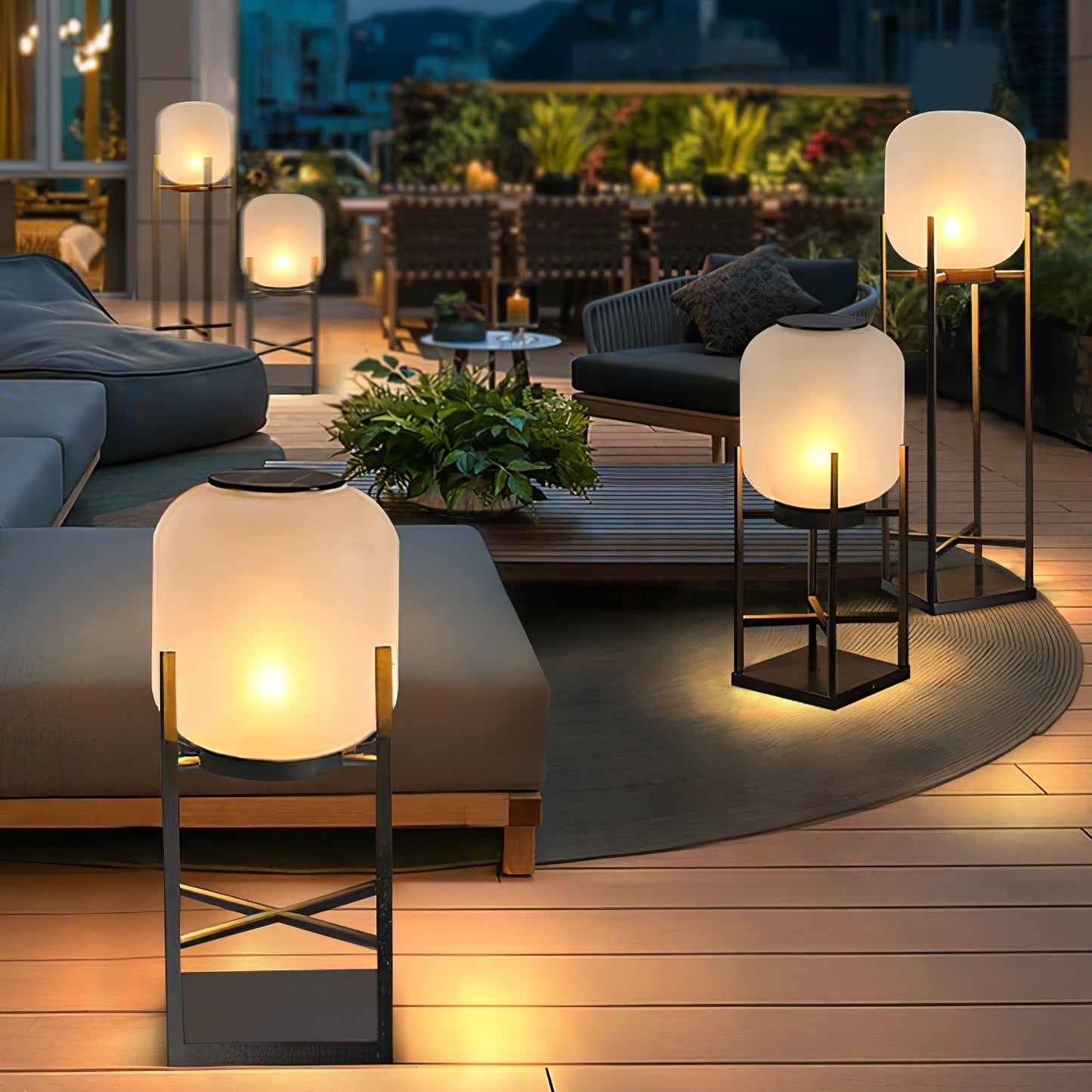 Contemporary Stainless Steel Solar Floor Lamp with 11-15W LED, 36V, 3C Certification