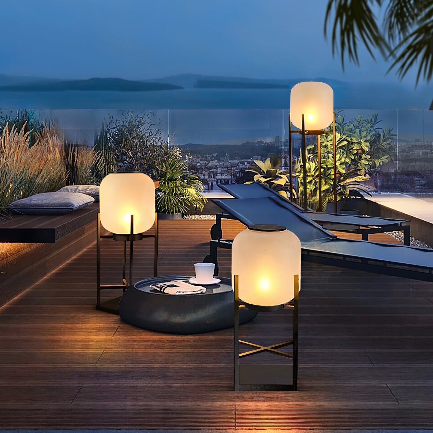 Contemporary Stainless Steel Solar Floor Lamp with 11-15W LED, 36V, 3C Certification