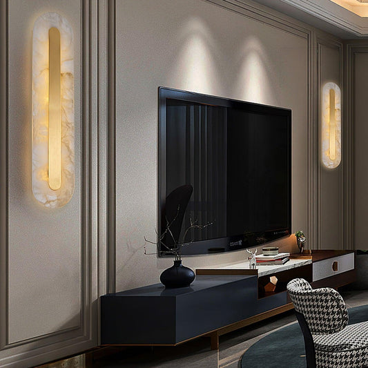 Hurn Curved Alabaster Wall Sconce