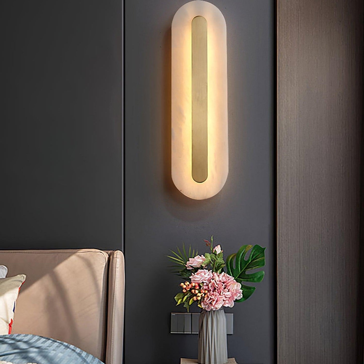Hurn Curved Alabaster Wall Sconce
