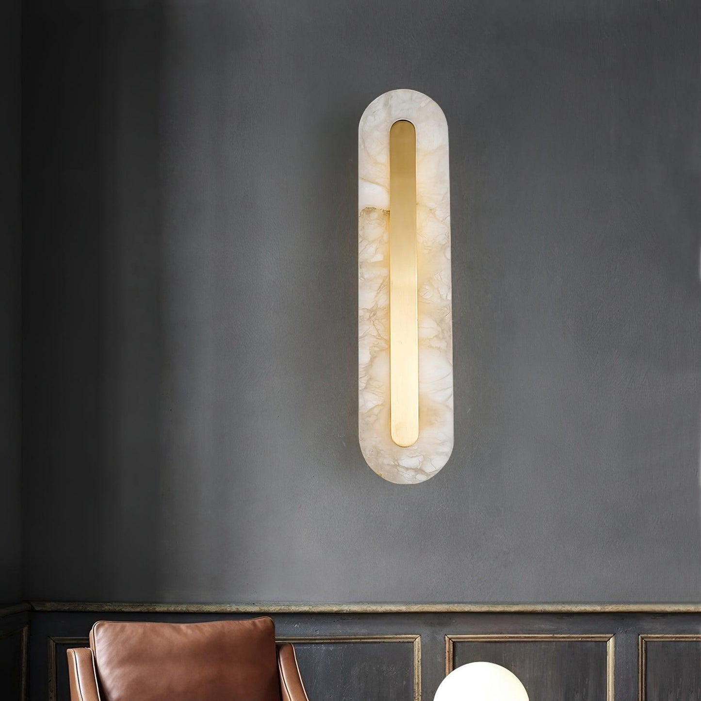 Hurn Curved Alabaster Wall Sconce