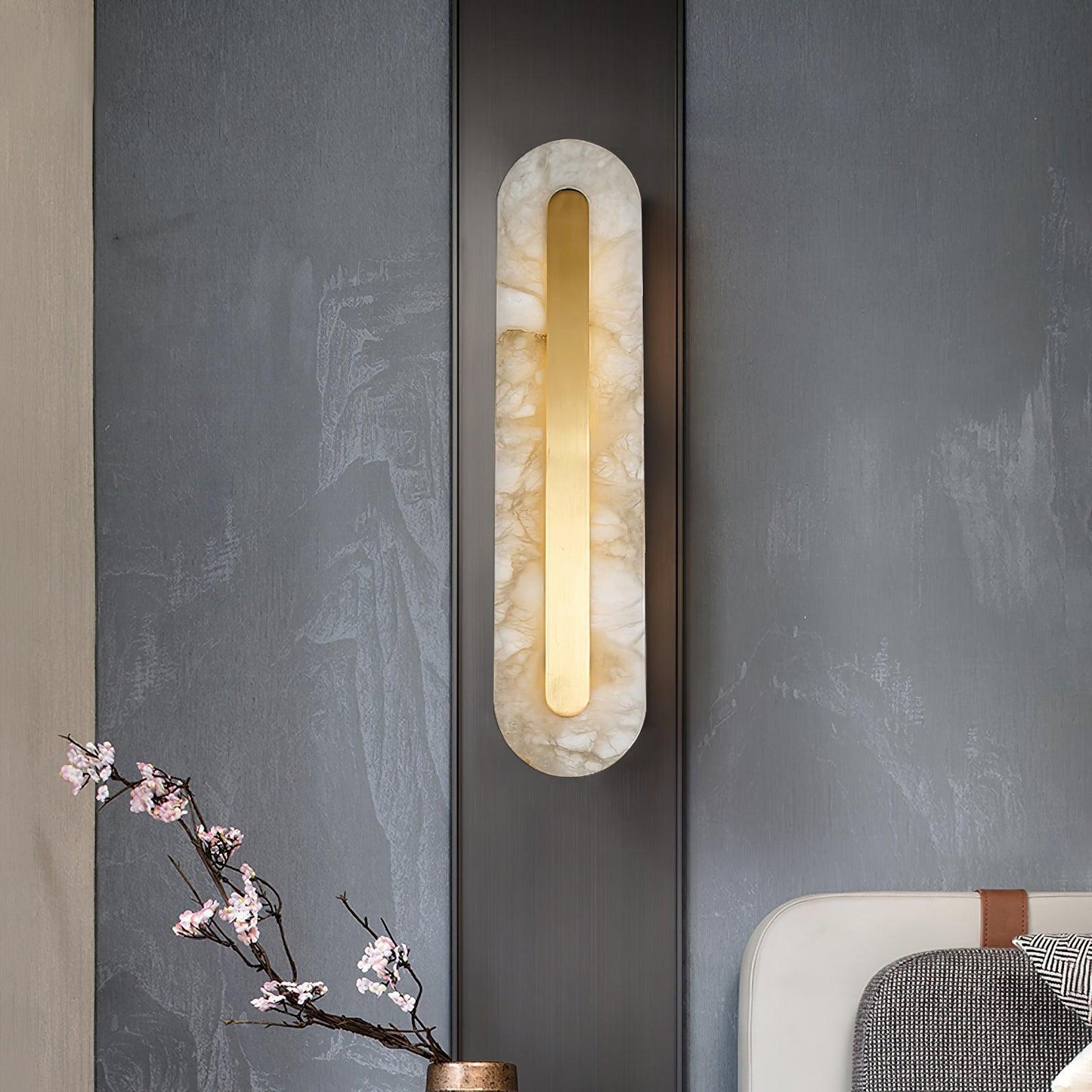 Hurn Curved Alabaster Wall Sconce