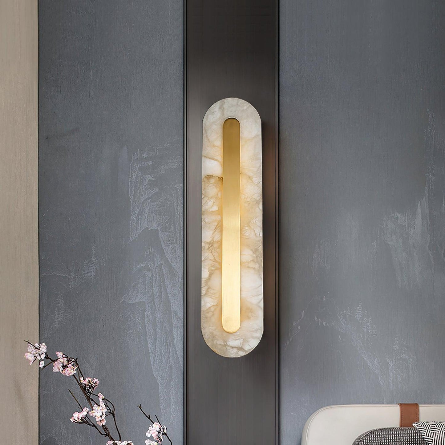 Hurn Curved Alabaster Wall Sconce