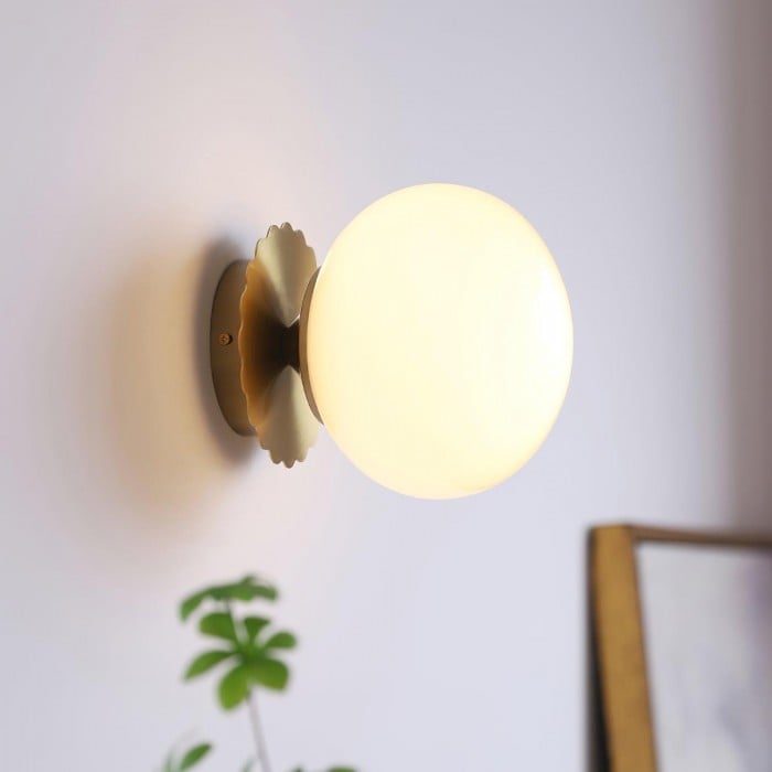 Victoria Bauhaus Glass Sphere Wall Light