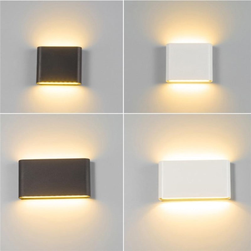 Ray Modern Waterproof LED Rectangular Wall Light - Indoor/Outdoor - Available in White and Black Metal