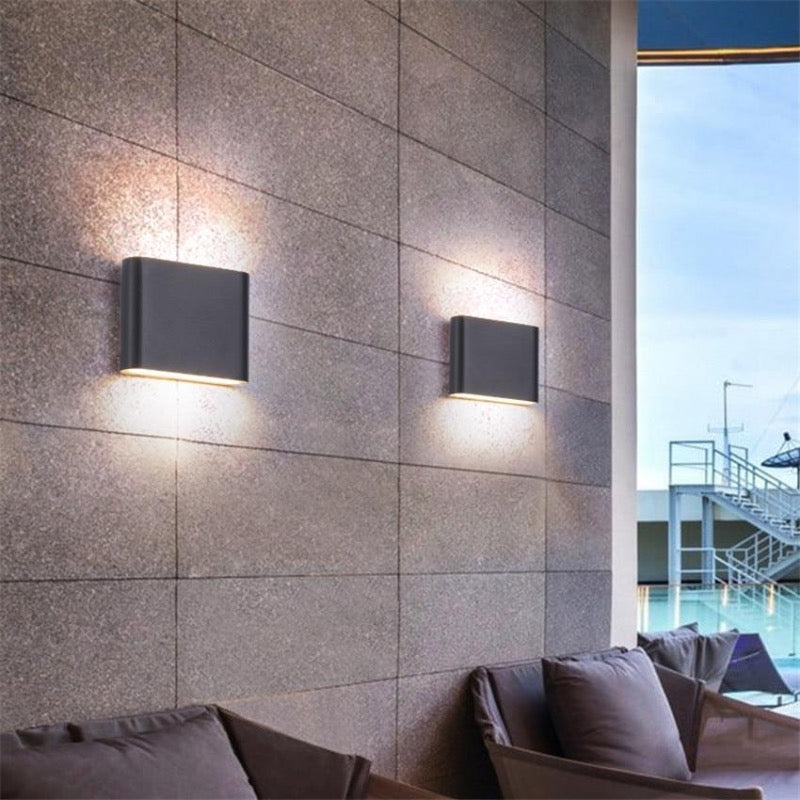 Ray Modern Waterproof LED Rectangular Wall Light - Indoor/Outdoor - Available in White and Black Metal