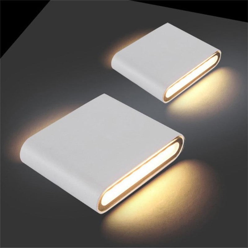 Ray Modern Waterproof LED Rectangular Wall Light - Indoor/Outdoor - Available in White and Black Metal