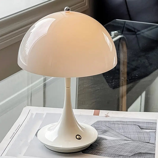 Contemporary Mushroom-Inspired LED Desk Lamp, 2W, Adjustable 3000K-6000K, Touch Dimming Feature