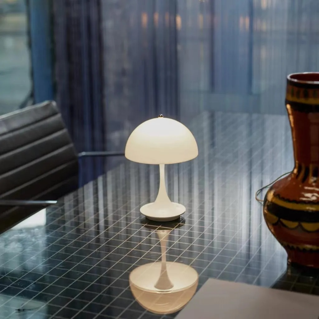 Contemporary Mushroom-Inspired LED Desk Lamp, 2W, Adjustable 3000K-6000K, Touch Dimming Feature