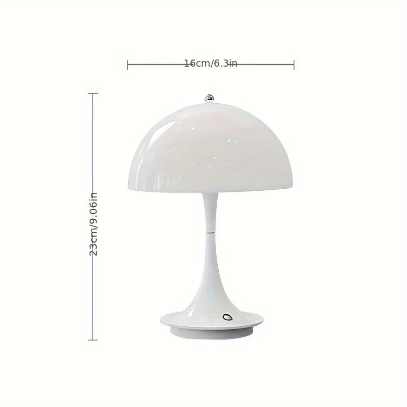 Contemporary Mushroom-Inspired LED Desk Lamp, 2W, Adjustable 3000K-6000K, Touch Dimming Feature
