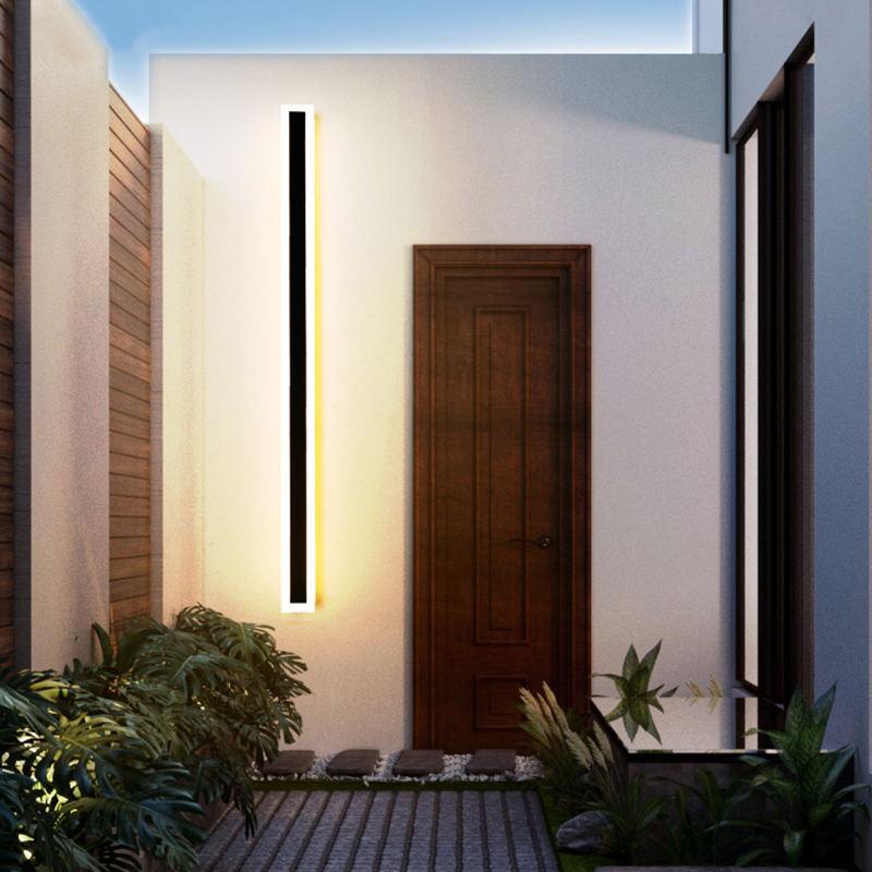 Arisha Contemporary Black Metal LED Outdoor Wall Light for Garden and Balcony