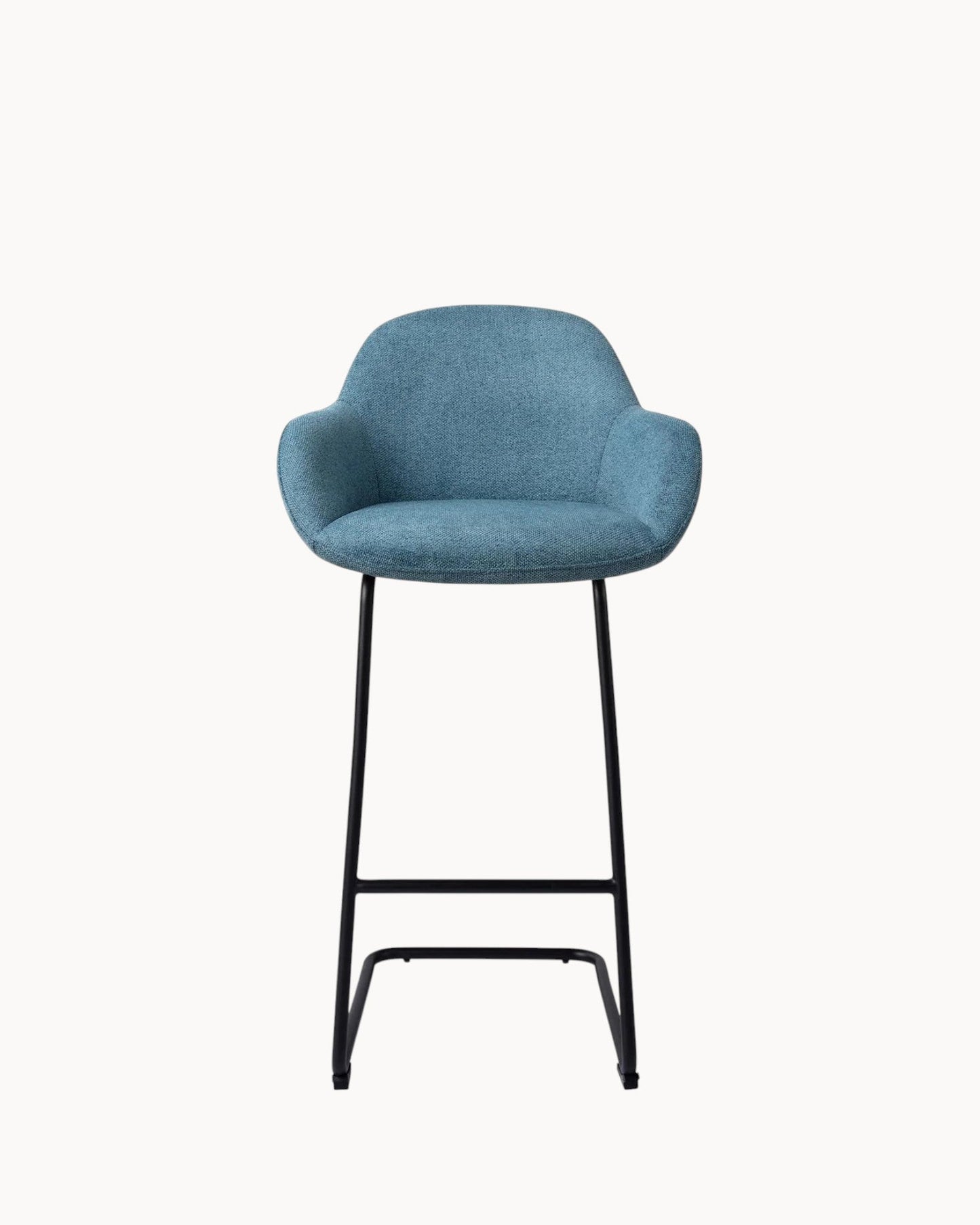 Kushi Bar Stool – Metal Frame with Polyester Upholstery, 76.5 cm Seat Height