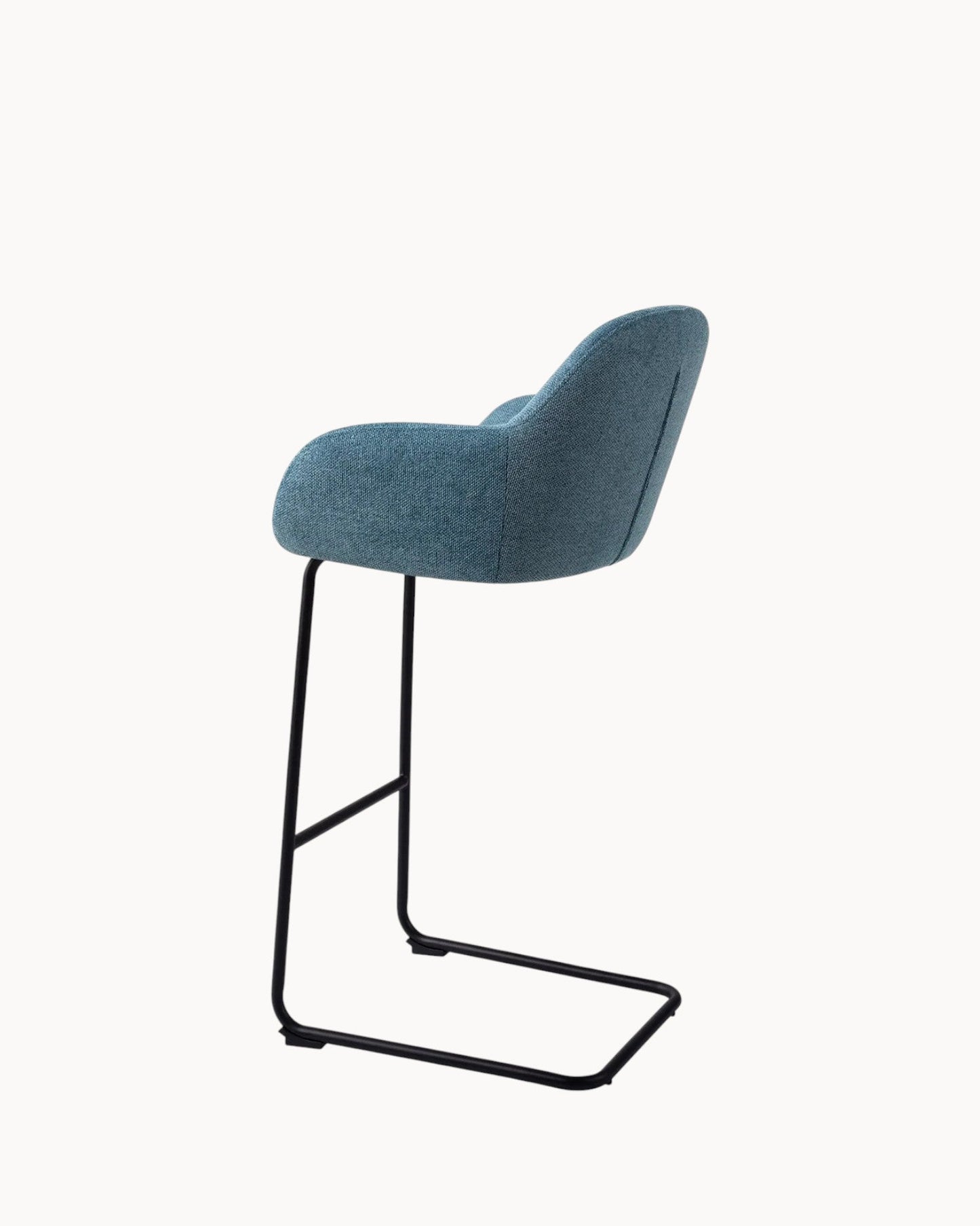 Kushi Bar Stool – Metal Frame with Polyester Upholstery, 76.5 cm Seat Height