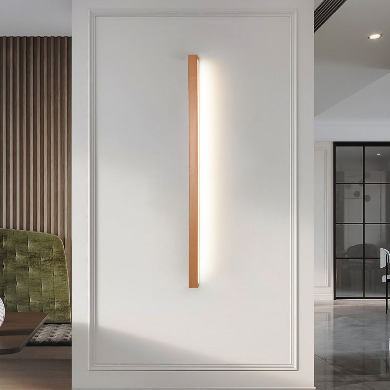 Muto Contemporary Linear LED Wall Lamp with 1/2-Bulb Mirror Front for Living Room