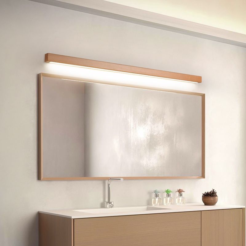 Muto Contemporary Linear LED Wall Lamp with 1/2-Bulb Mirror Front for Living Room