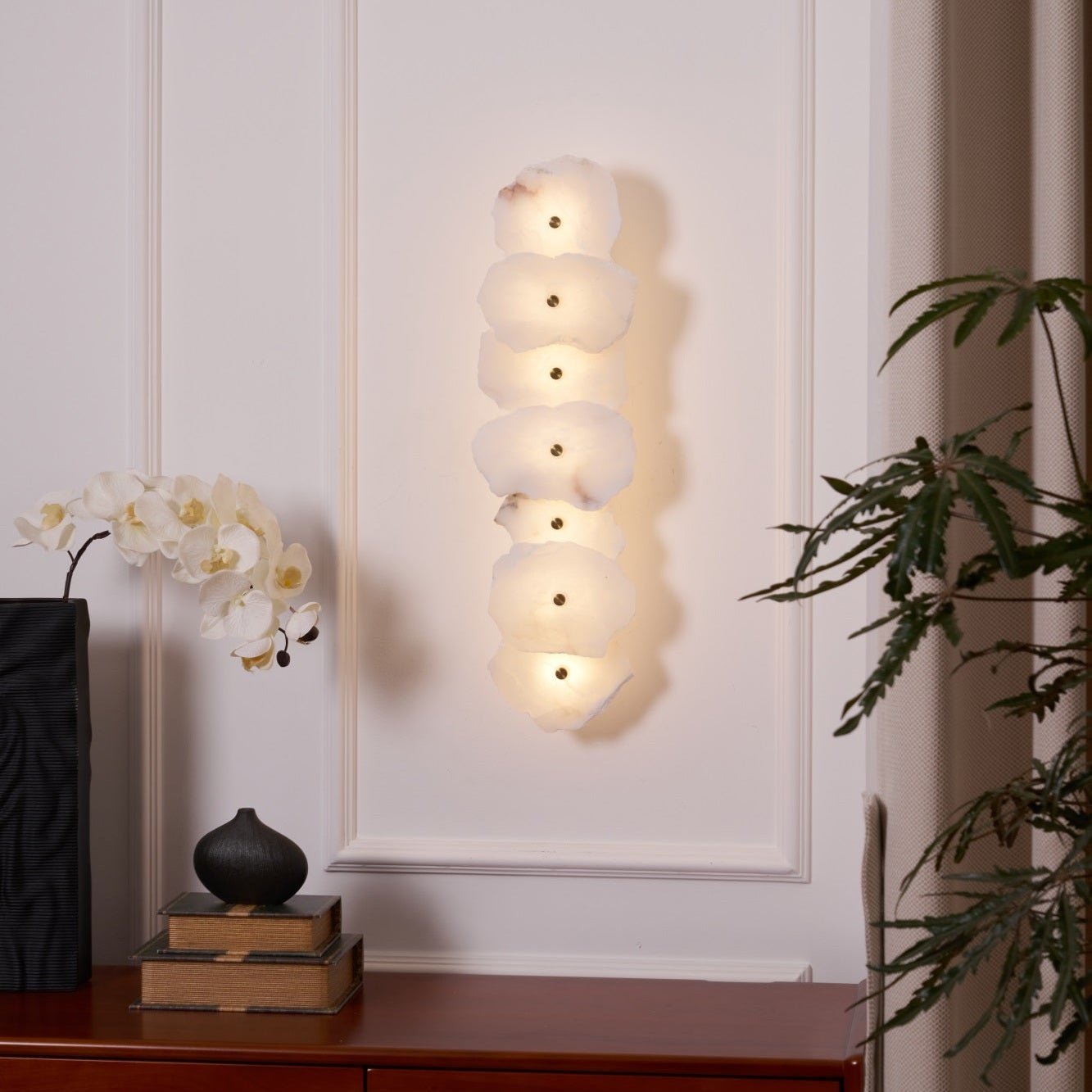 Cevra Alabaster Floral Wall Sconce