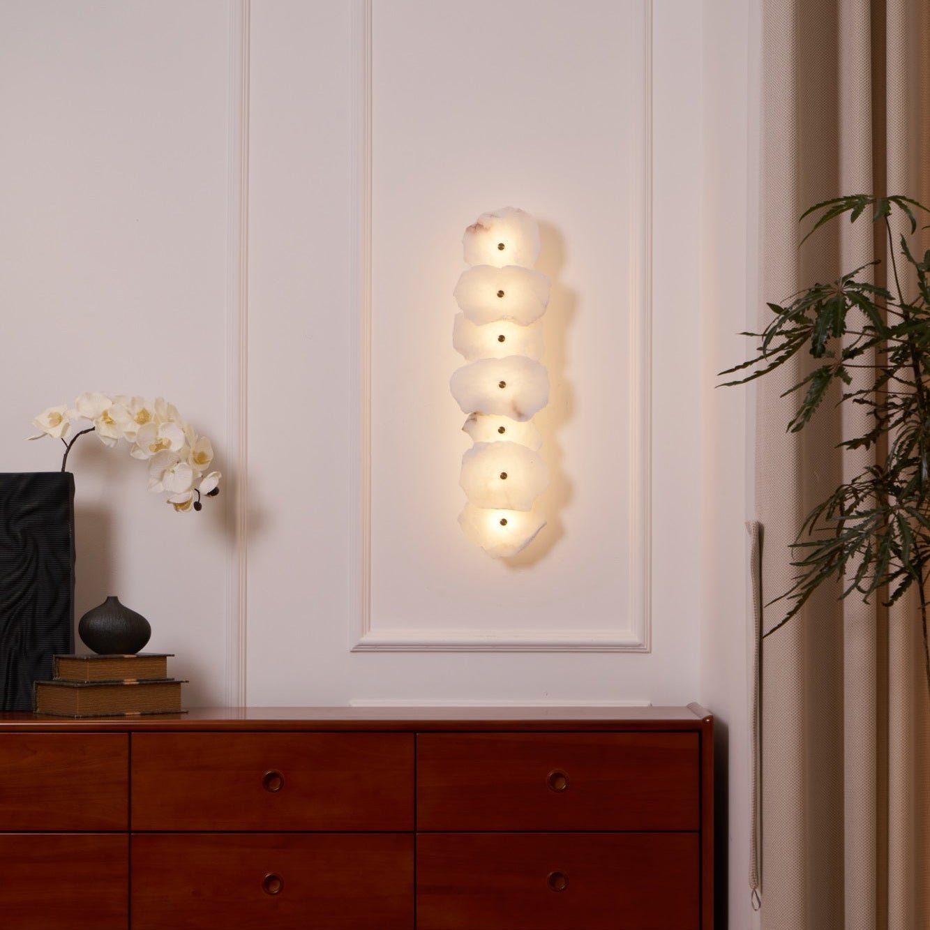 Cevra Alabaster Floral Wall Sconce