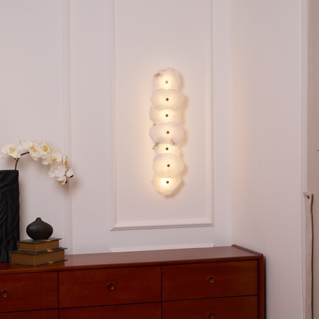 Cevra Alabaster Floral Wall Sconce