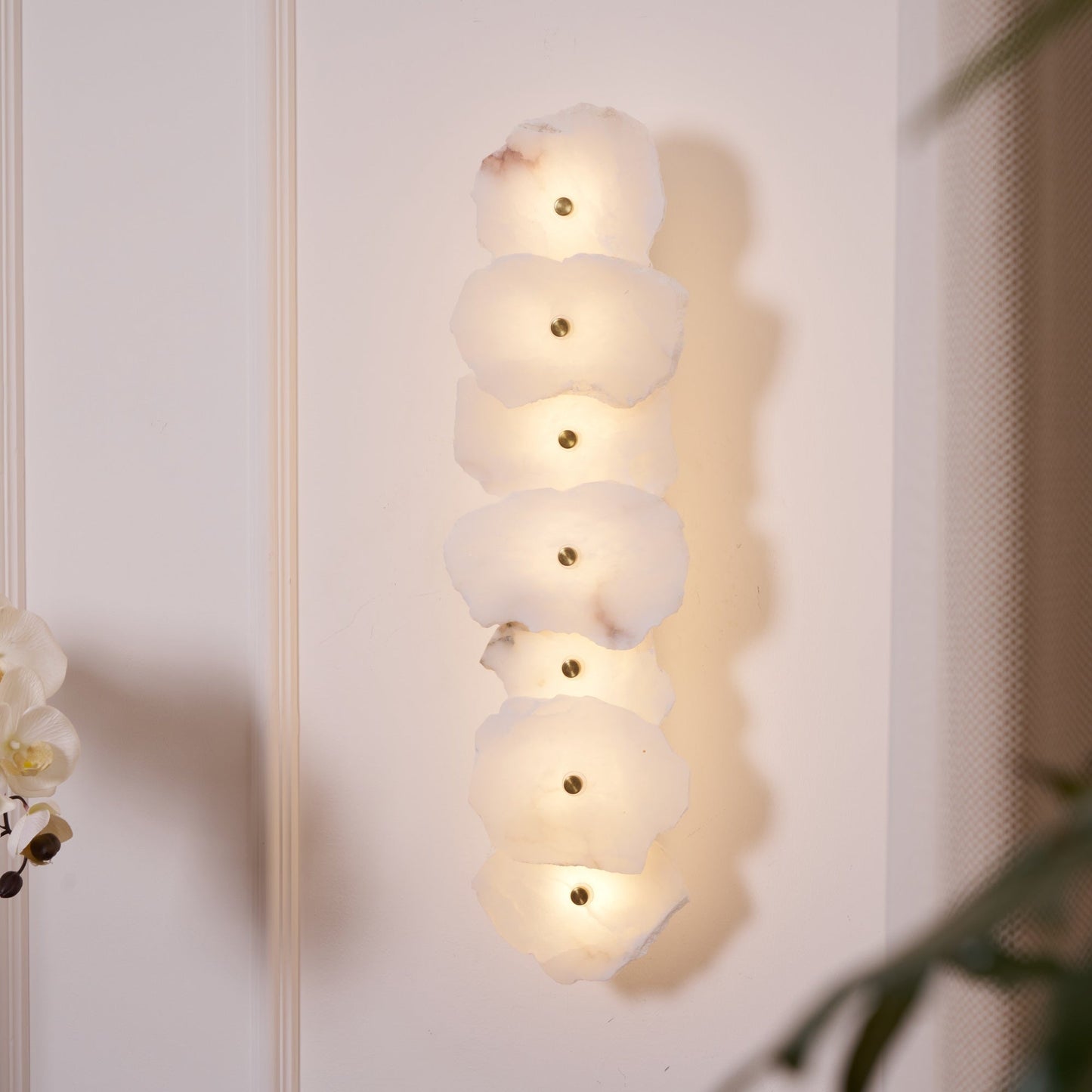 Cevra Alabaster Floral Wall Sconce