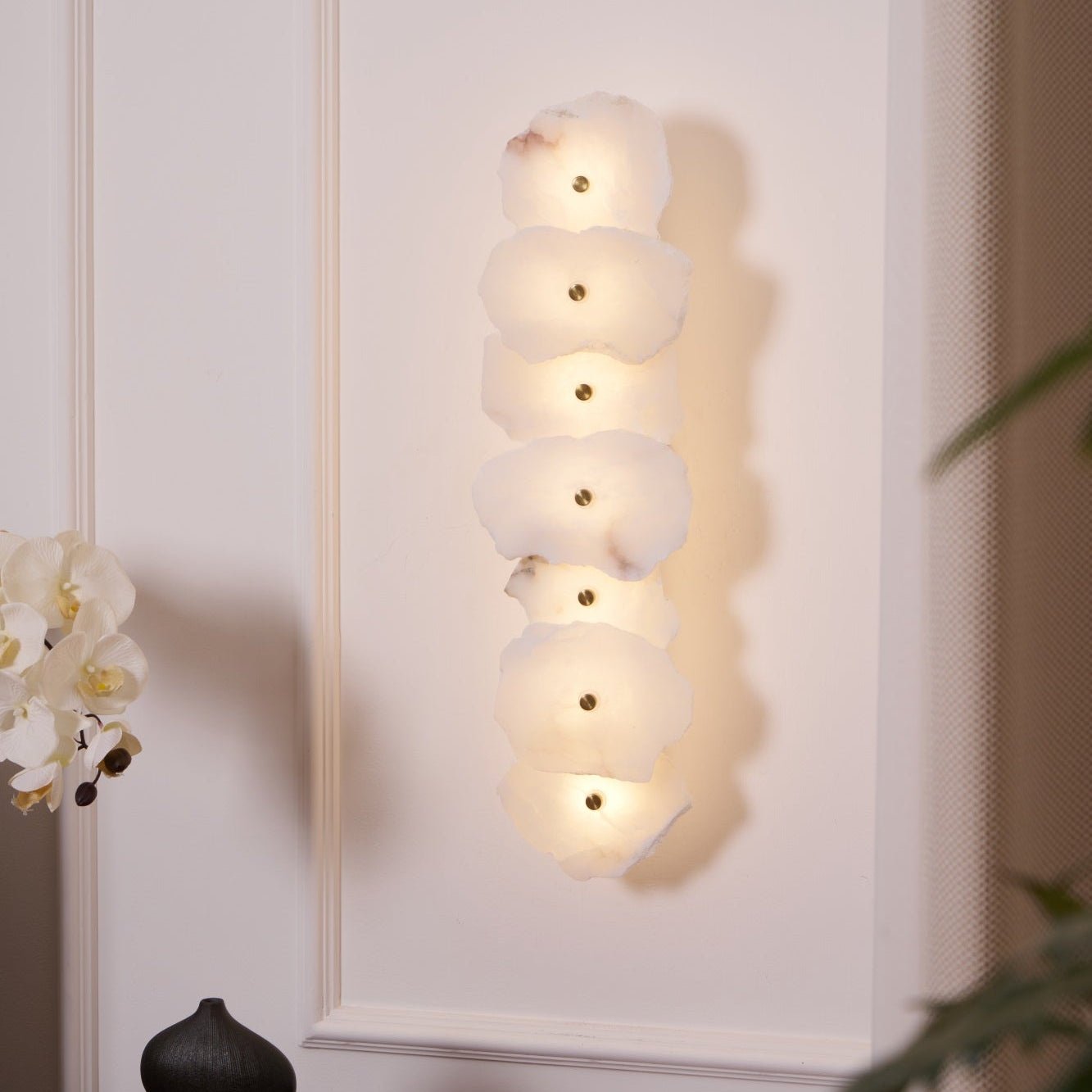 Cevra Alabaster Floral Wall Sconce