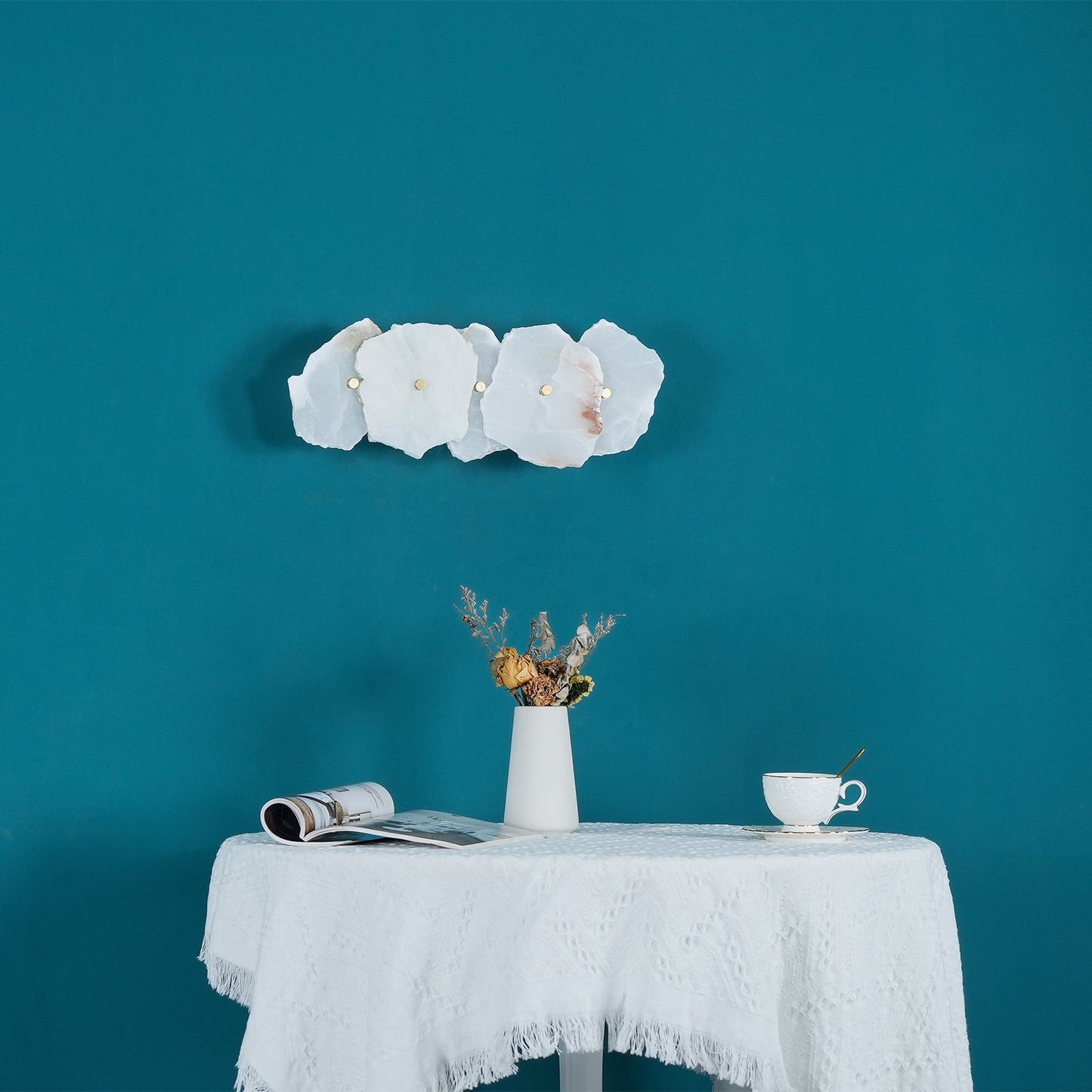 Cevra Alabaster Floral Wall Sconce