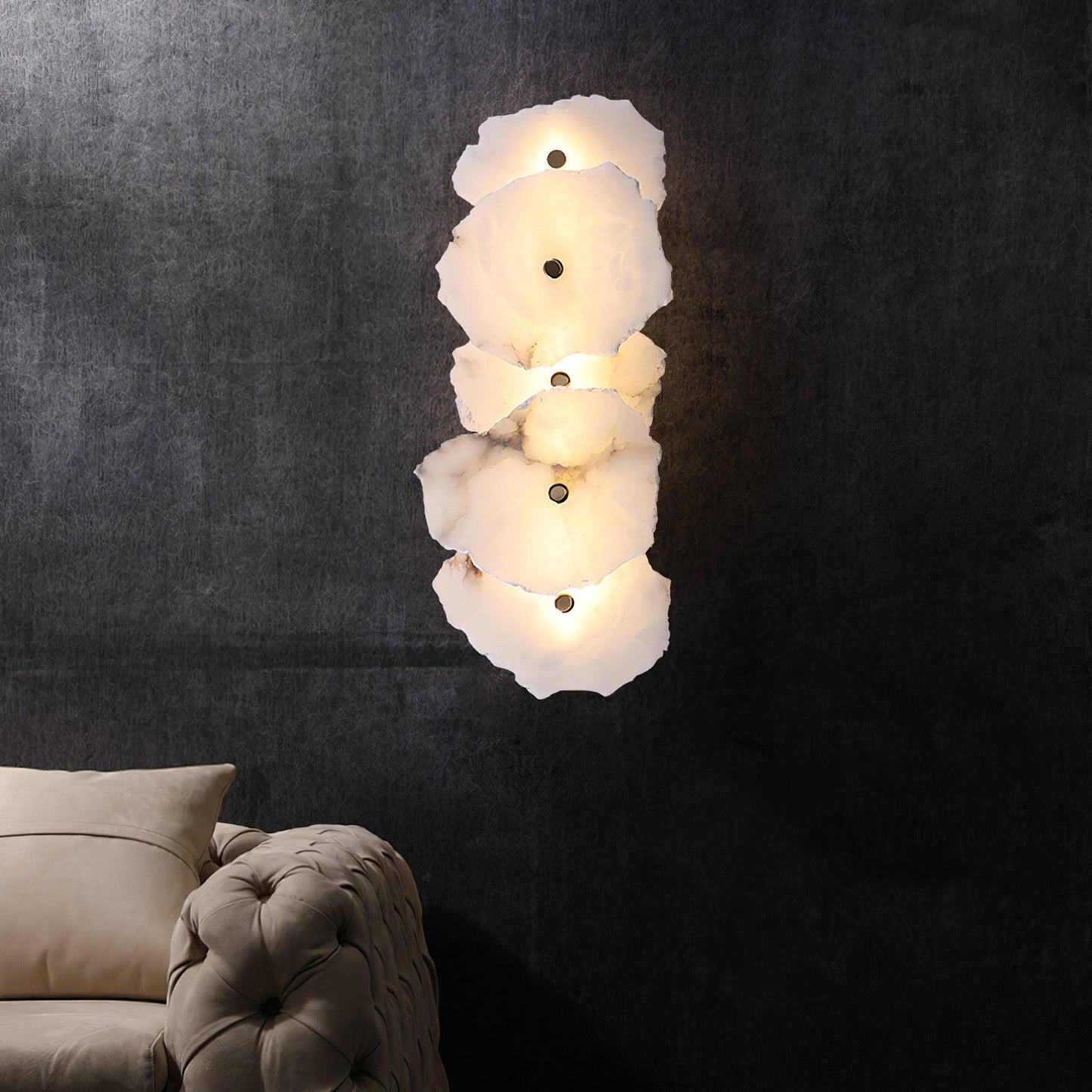 Cevra Alabaster Floral Wall Sconce