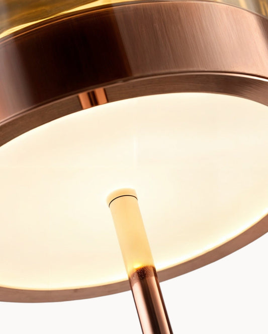 Amethyst Crystal Tiffany Table Lamp – Rose Gold Finish – Contemporary Decor