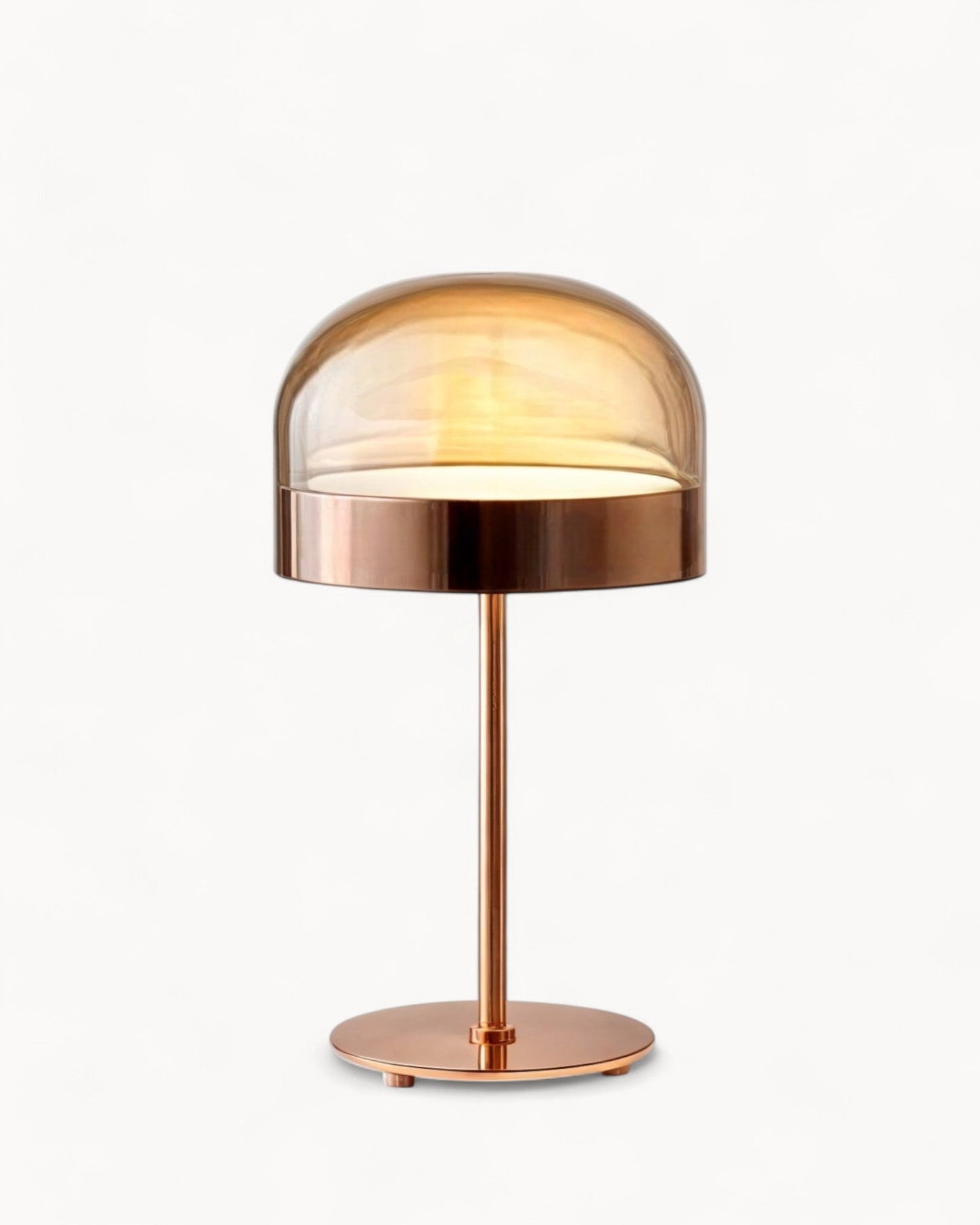 Amethyst Crystal Tiffany Table Lamp – Rose Gold Finish – Contemporary Decor