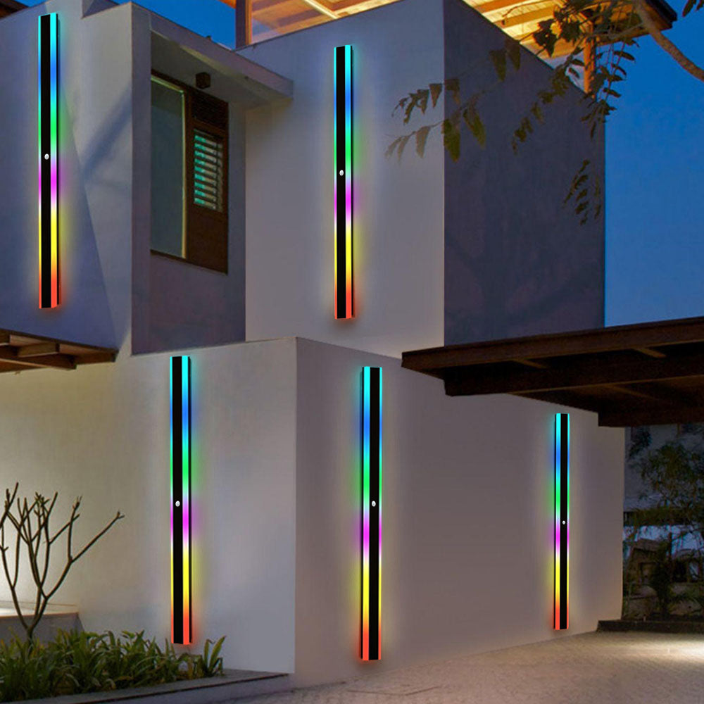 Arisha Contemporary Linear Outdoor Wall Light - Metal and Acrylic for Garden and Hall
