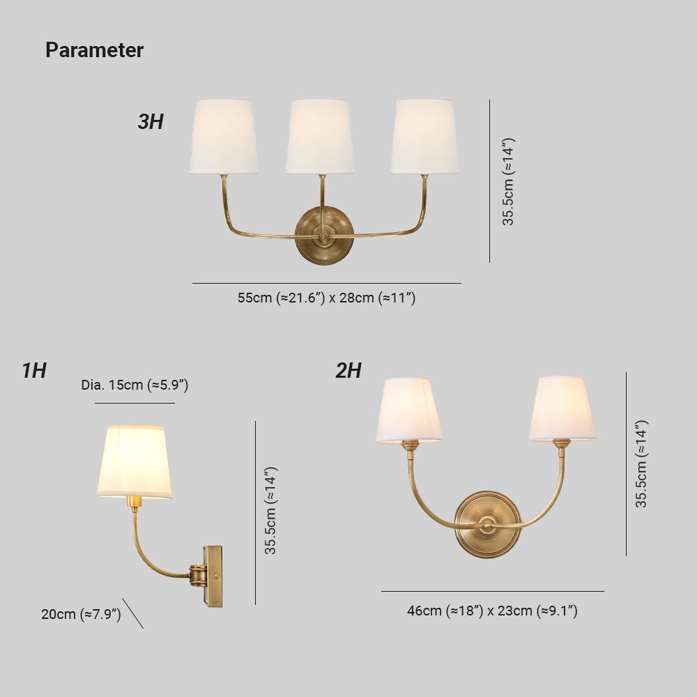 Victor Black Bronze Wall Lamp with Fabric Shade