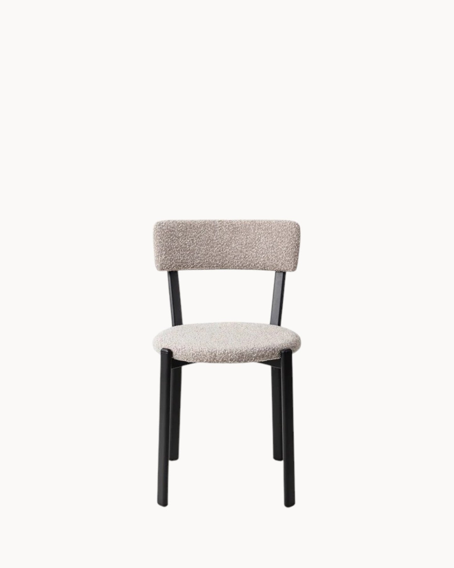 Obu Comfort Dining Chair – Bouclé Upholstery with Metal Frame, Dimensions: 81 x 47 x 52 cm