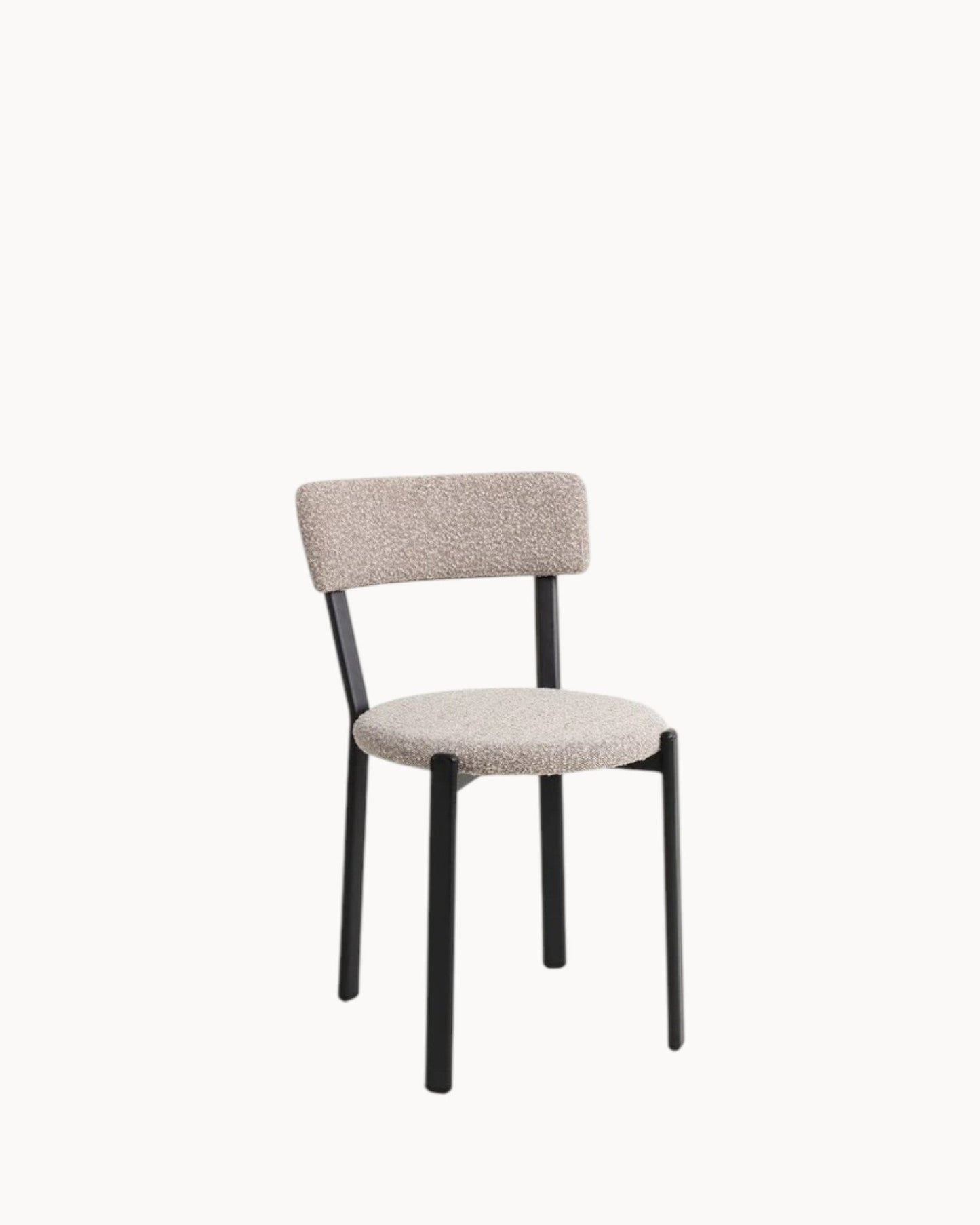 Obu Comfort Dining Chair – Bouclé Upholstery with Metal Frame, Dimensions: 81 x 47 x 52 cm