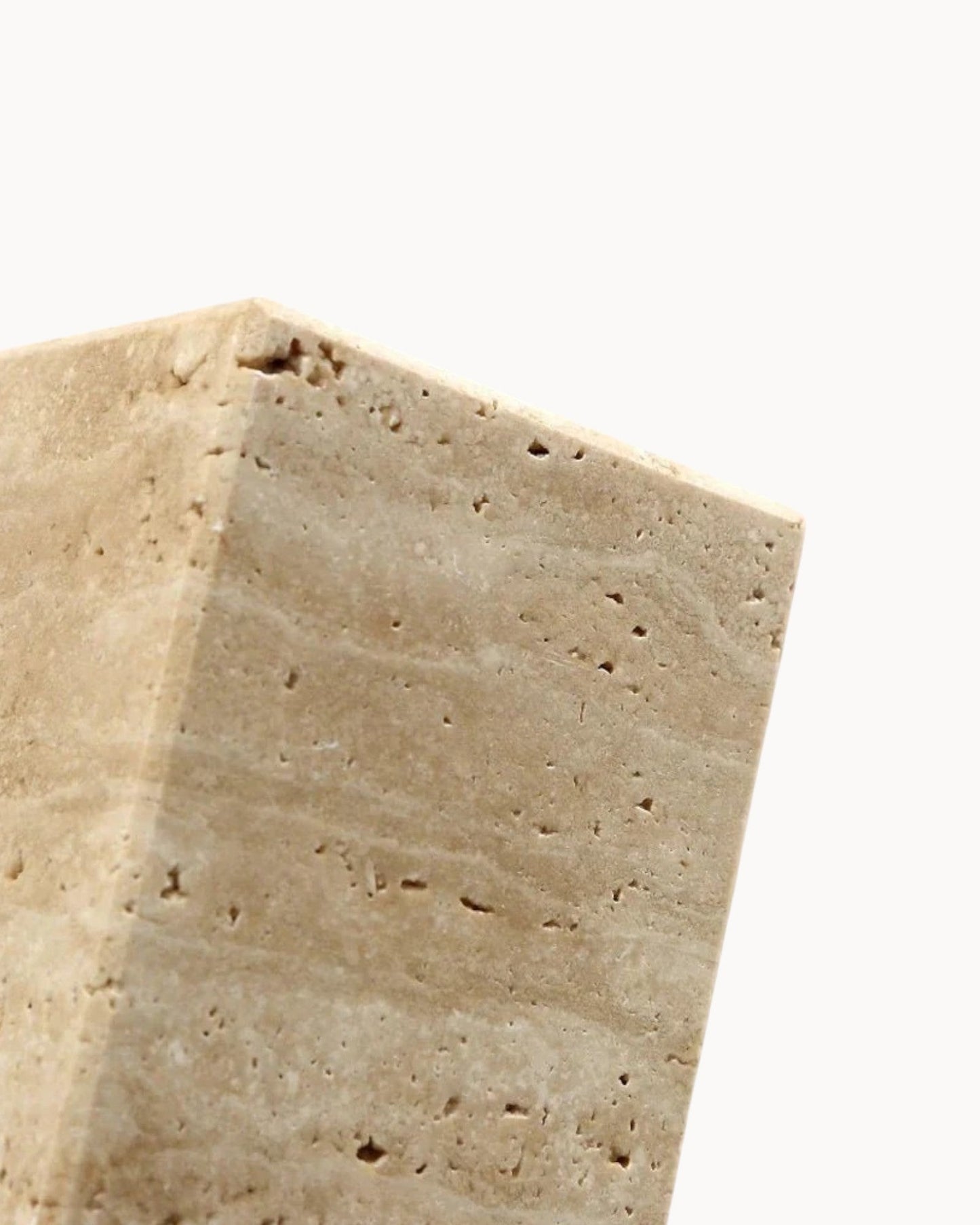 Gerini Square Wall Light – Natural Stone Travertine with Wooden Base – E27