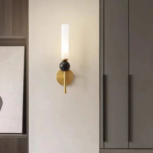 Modern Marble Wall Light in Gold or Black with Copper Accents, G9 LED 5W 3000K