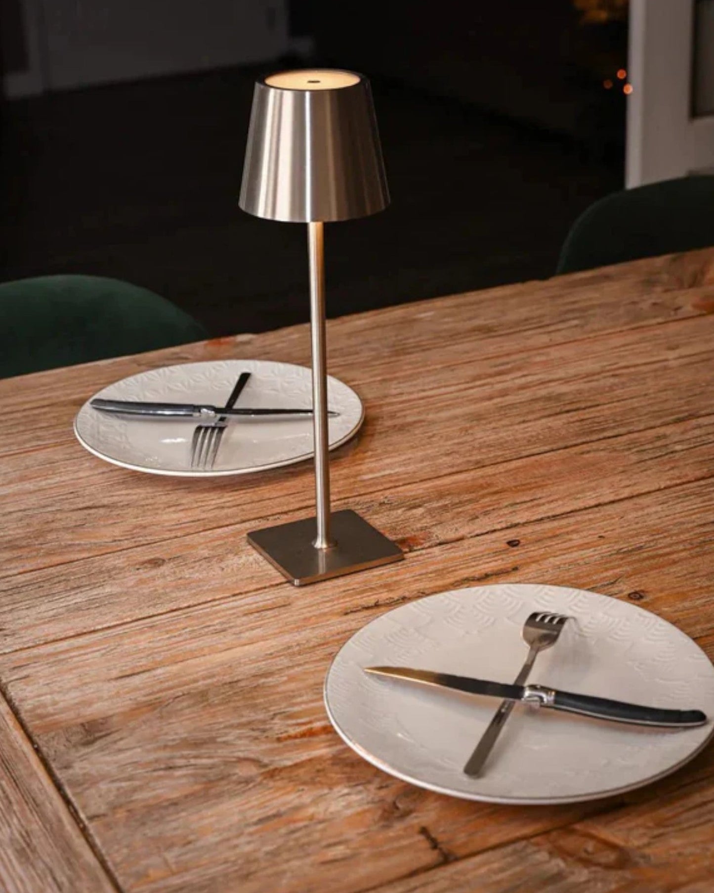 Modern LED Table Lamp - Touch Control with 3 Color Options, USB Rechargeable, Aluminum Build, 3600mAh Battery, Dimmable