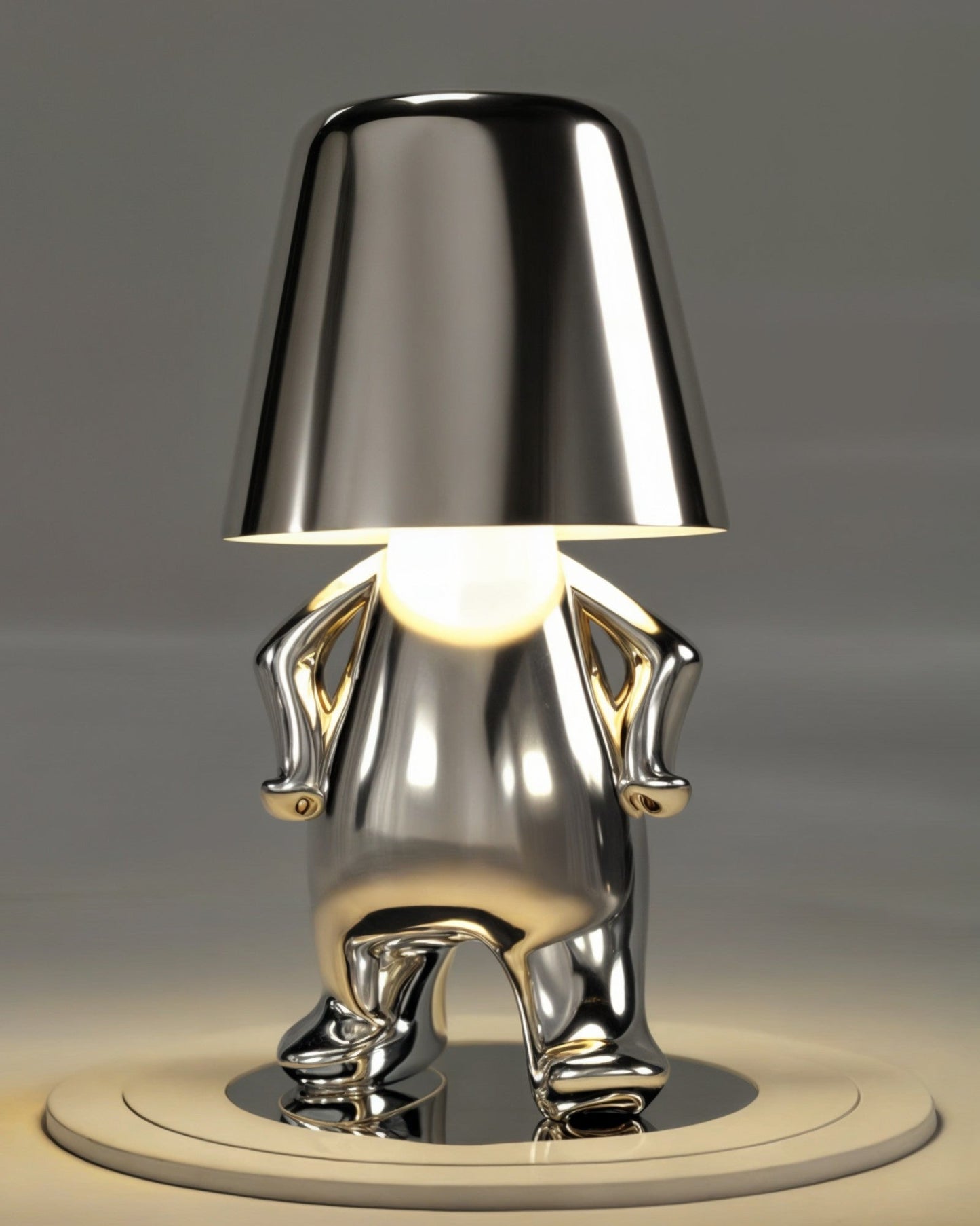 Gold USB Rechargeable Dimmable Table Lamp - 1800mAh Battery, Resin Design, 3W