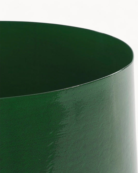 Mica Decorations Benson Dark Green Metal Flower Pot - H32 x Ø37 cm