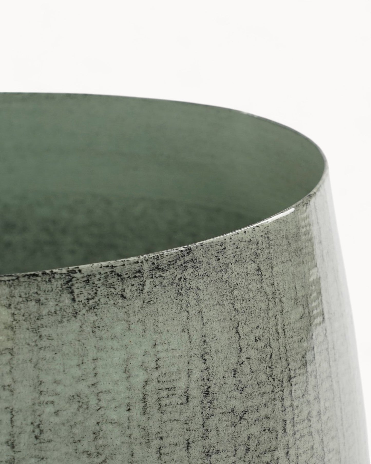 Mica Decorations Benson Light Grey Metal Flower Pot - 26 cm Diameter, 24 cm Height