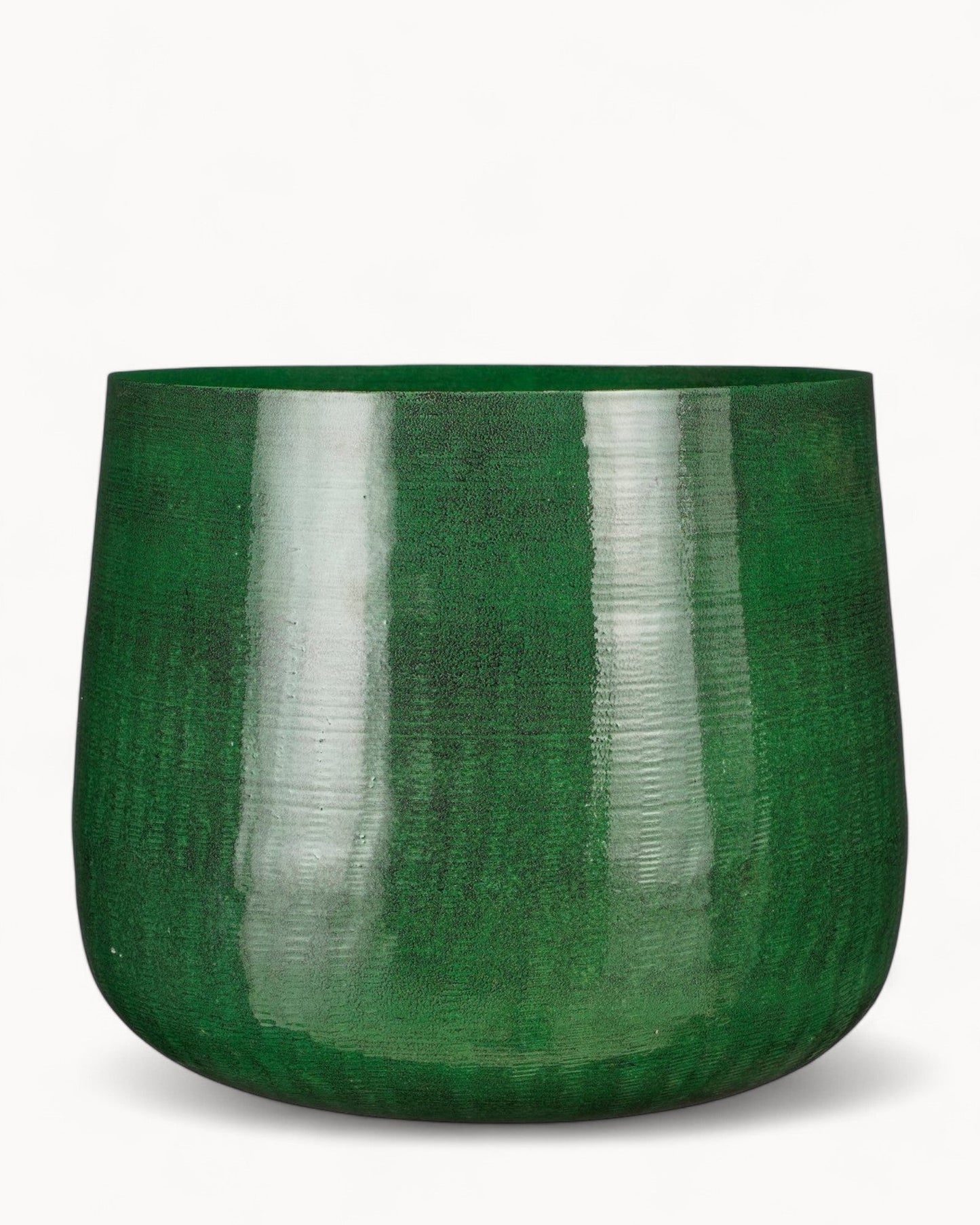 Mica Decorations Benson Dark Green Metal Flower Pot - H32 x Ø37 cm