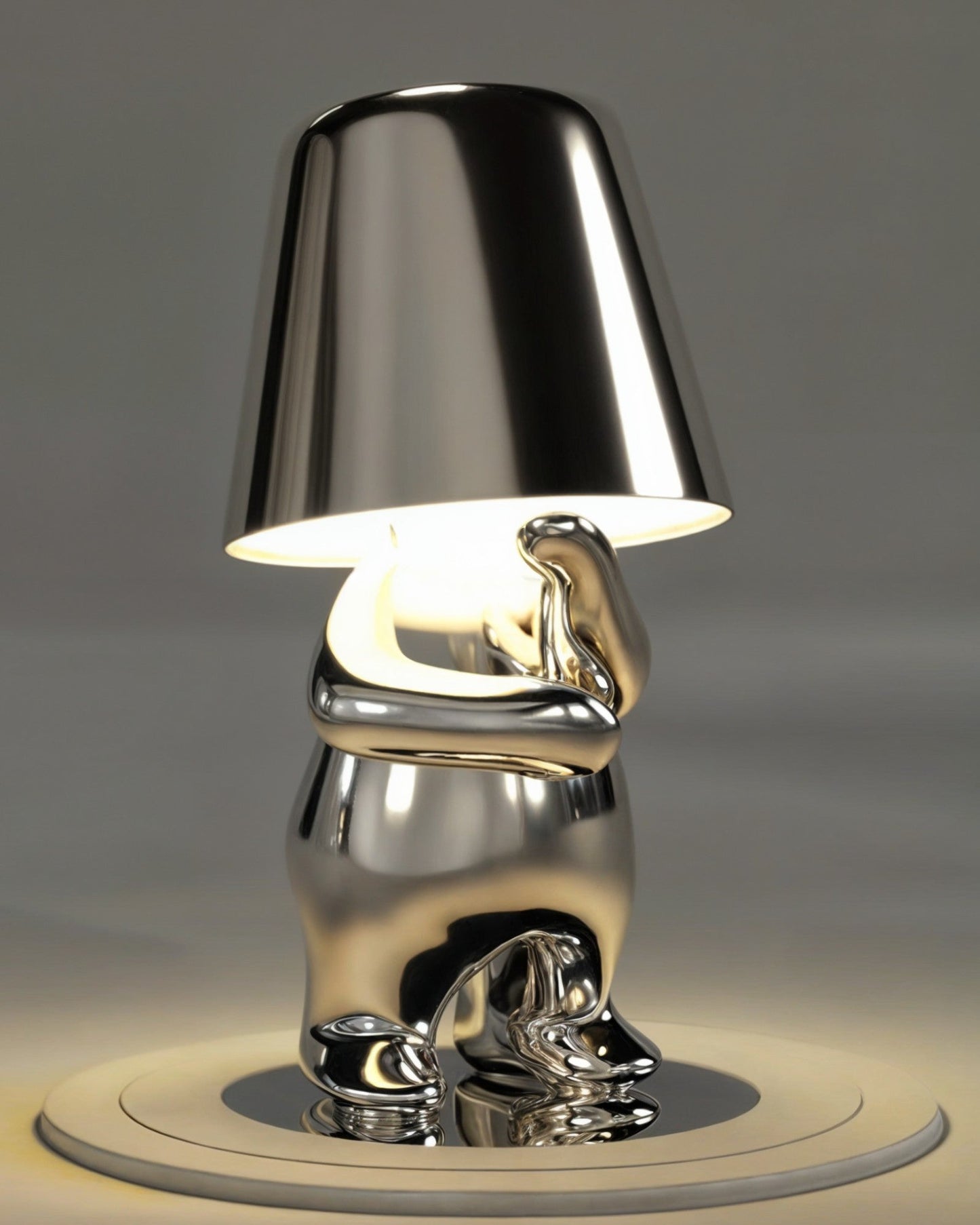 Gold USB Rechargeable Dimmable Table Lamp - 1800mAh Battery, Resin Design, 3W