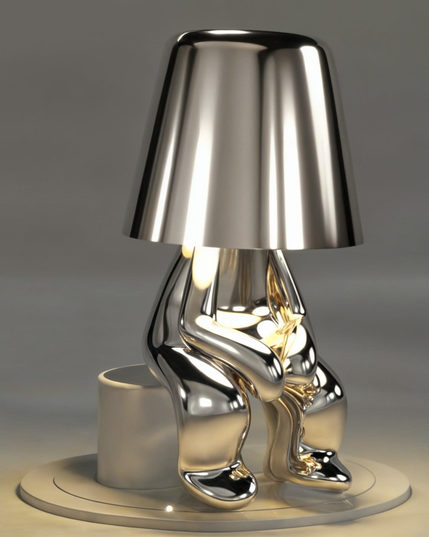 Gold USB Rechargeable Dimmable Table Lamp - 1800mAh Battery, Resin Design, 3W
