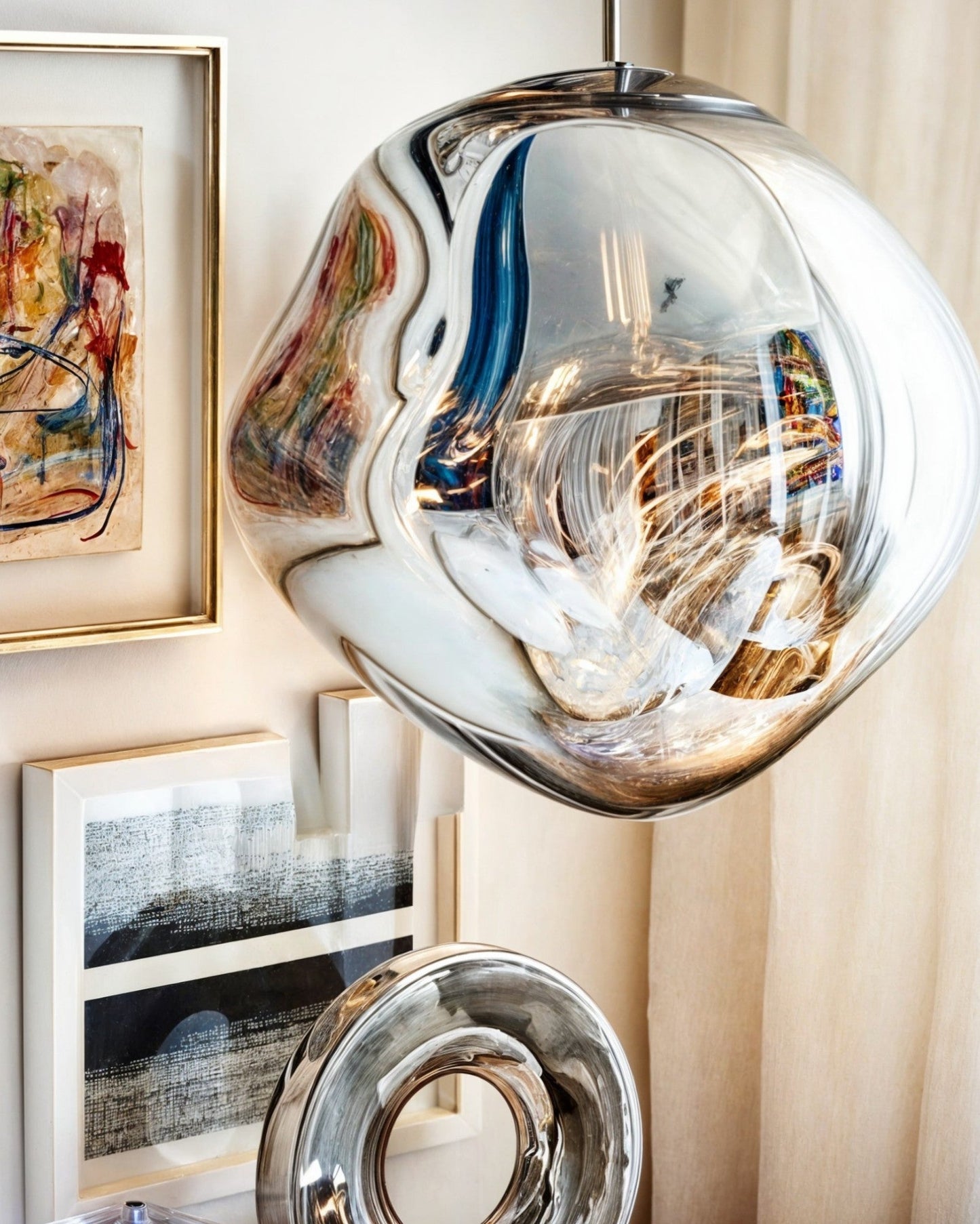 Amber & Gold Glow Pendant Light – Contemporary Acrylic Design