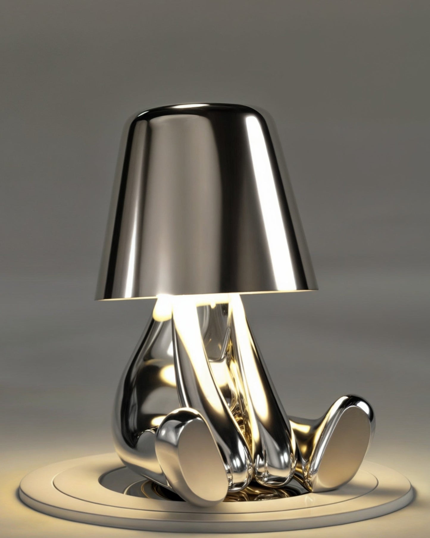 Gold USB Rechargeable Dimmable Table Lamp - 1800mAh Battery, Resin Design, 3W