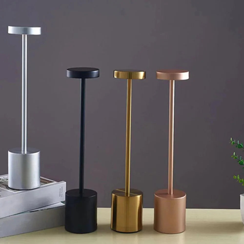 Chic LoraGlow Wireless Table Lamp | USB Rechargeable | Metal & LED | Dimmable Design