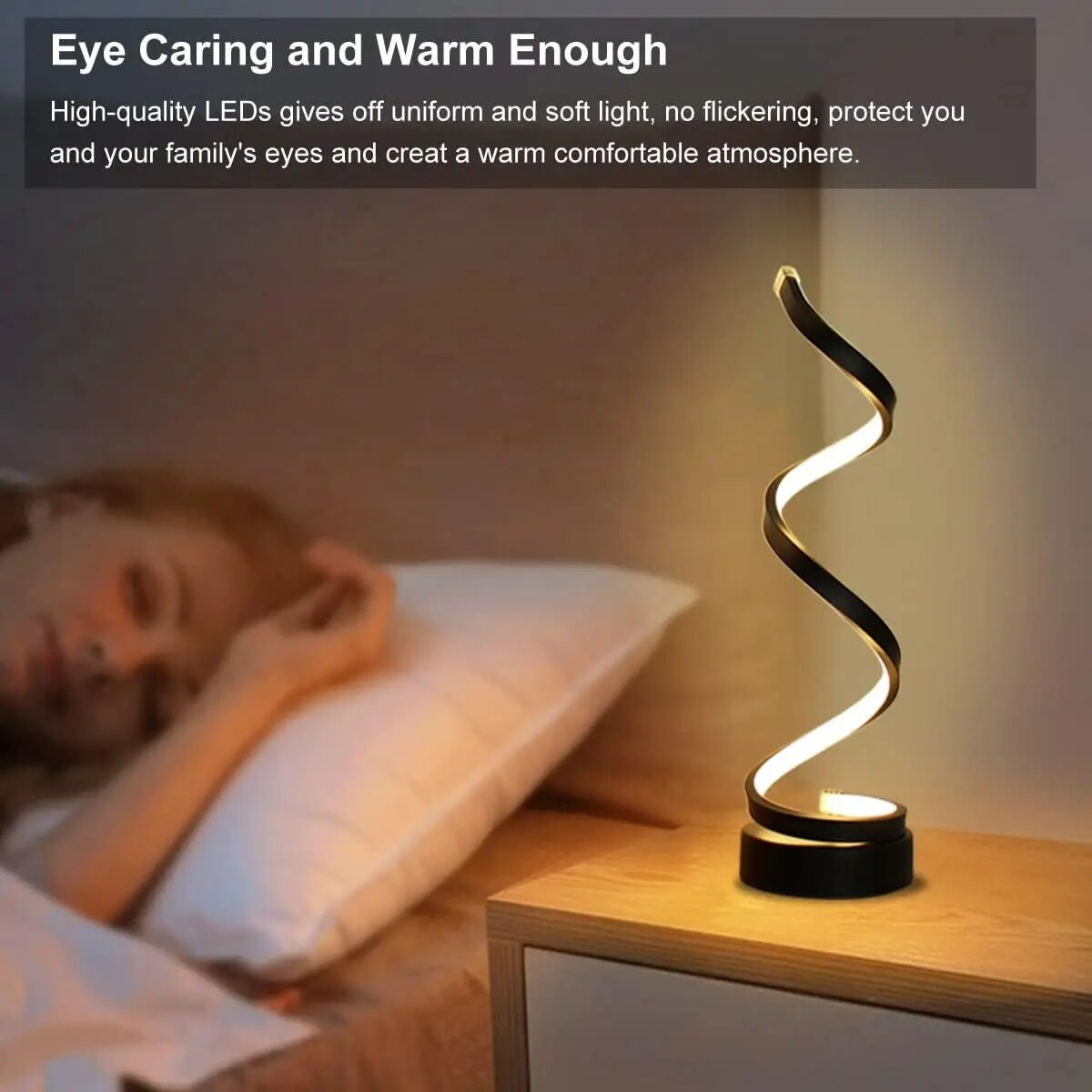 Curved LED Desk Lamp with Eye Protection, Dimmable Warm & Three-Color Settings