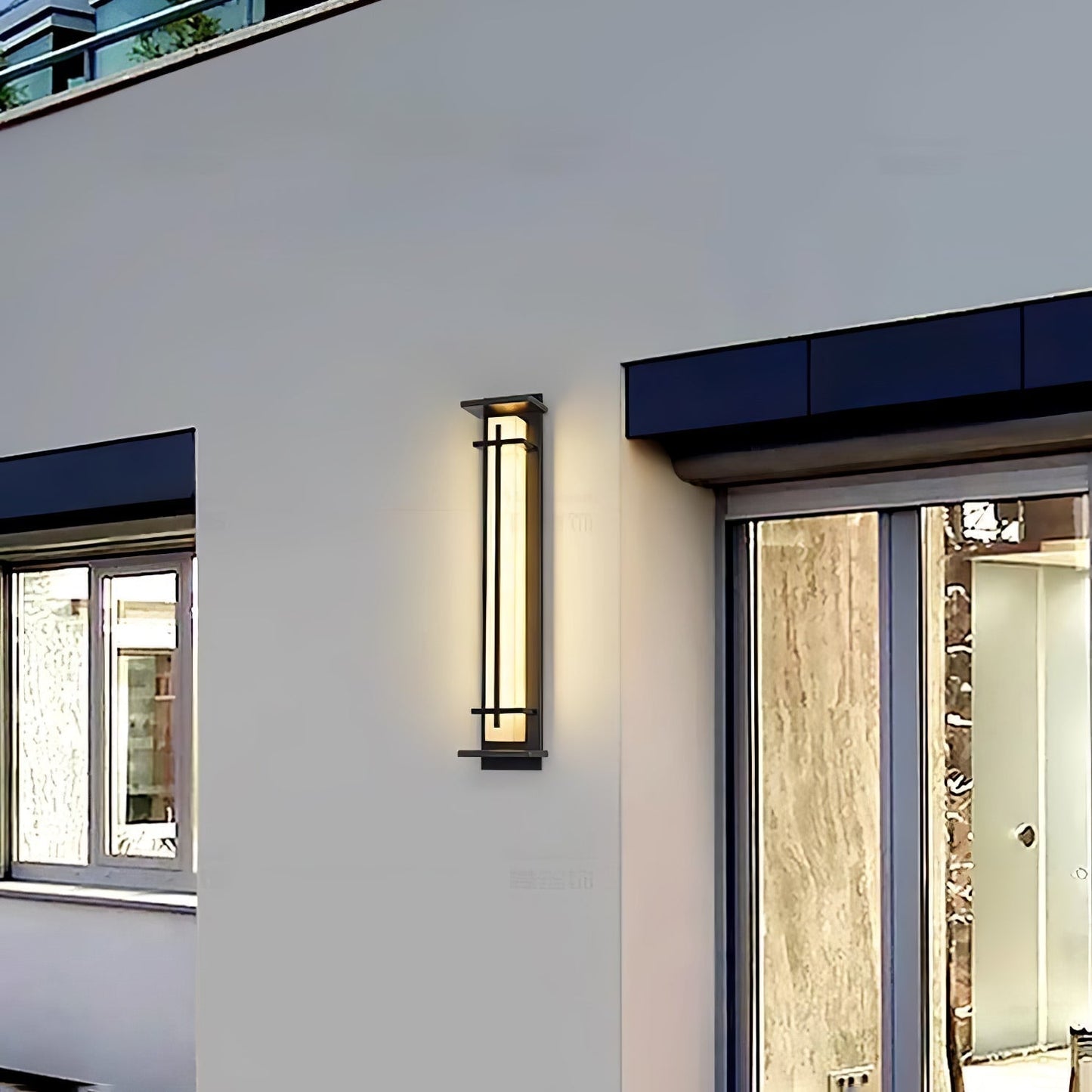 Ray Square Waterproof Outdoor Wall Lamp - Imitation Alabaster Finish