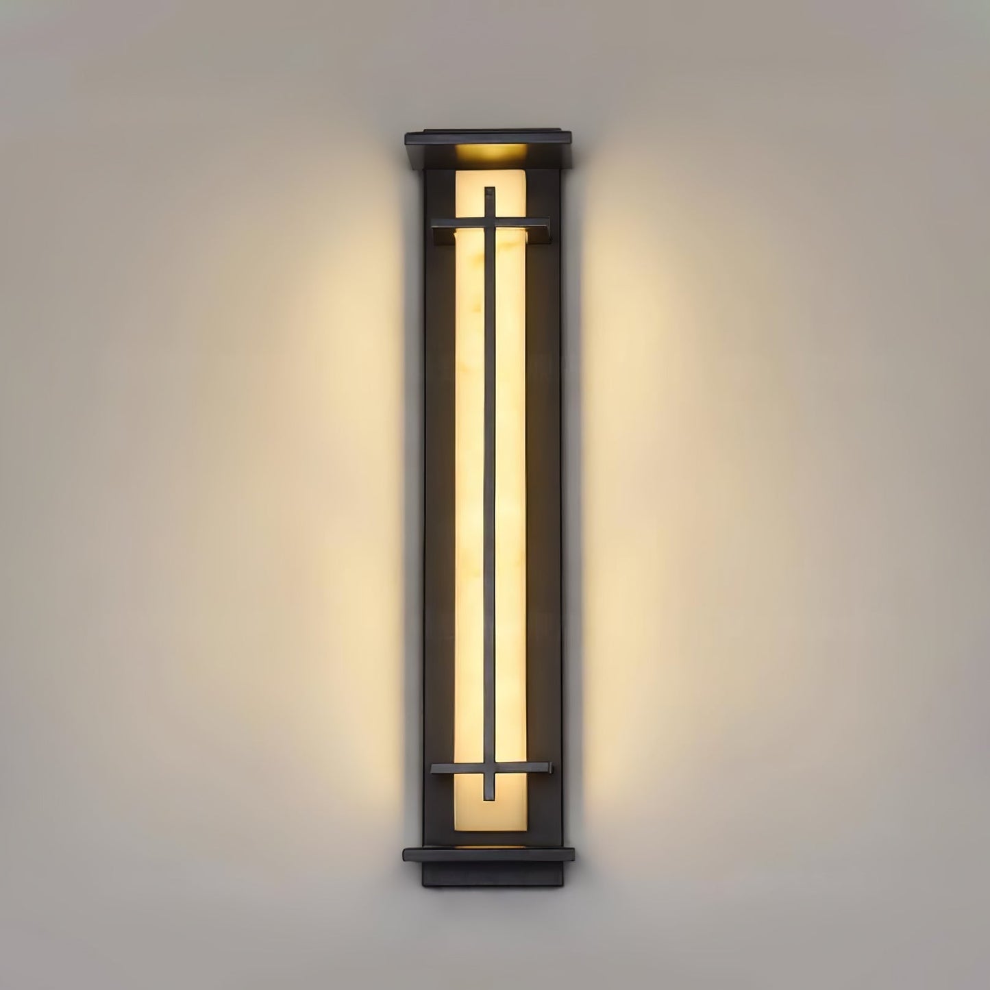 Ray Square Waterproof Outdoor Wall Lamp - Imitation Alabaster Finish